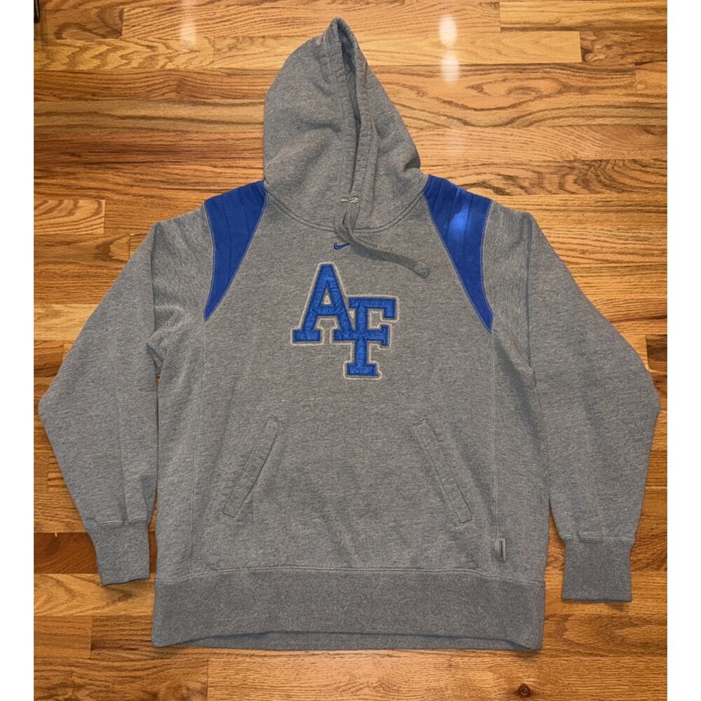 Nike Air Force Academy Hoodie Pullover over Size Medium Blue Gray Embroidered